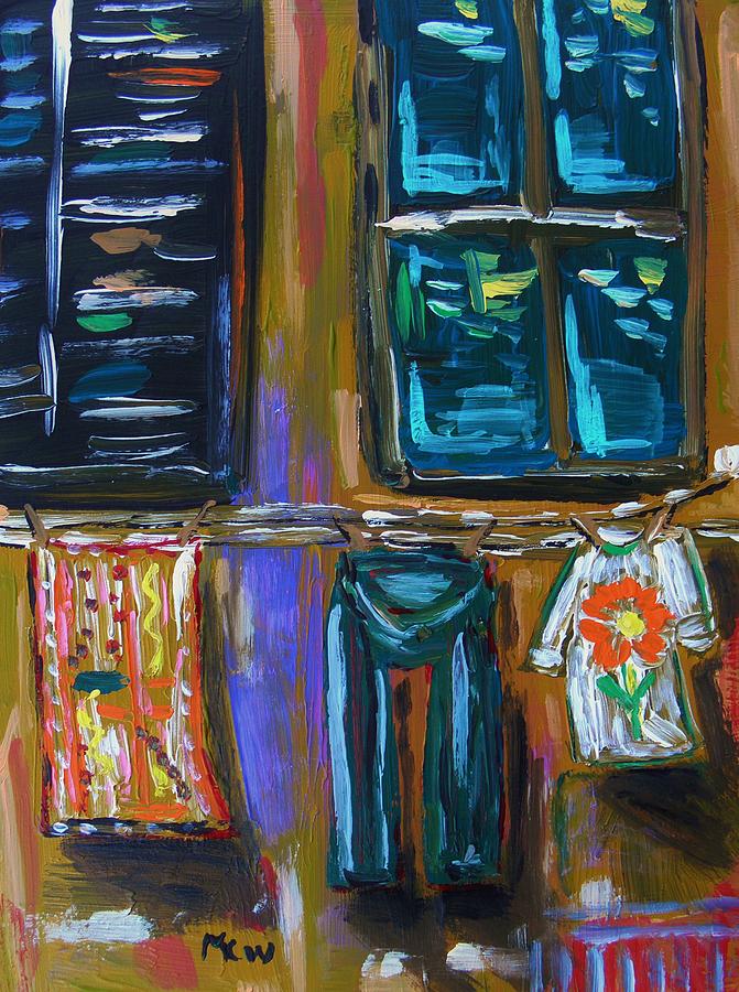 City Line Fresh Laundry Painting by Mary Carol Williams