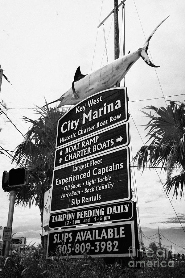 Key Photograph - City Marina Entrance Key West Florida Usa by Joe Fox
