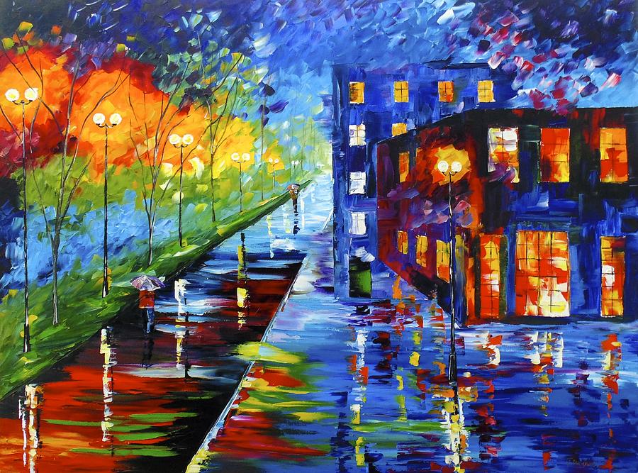 City Night Painting by Kevin Brown - Fine Art America