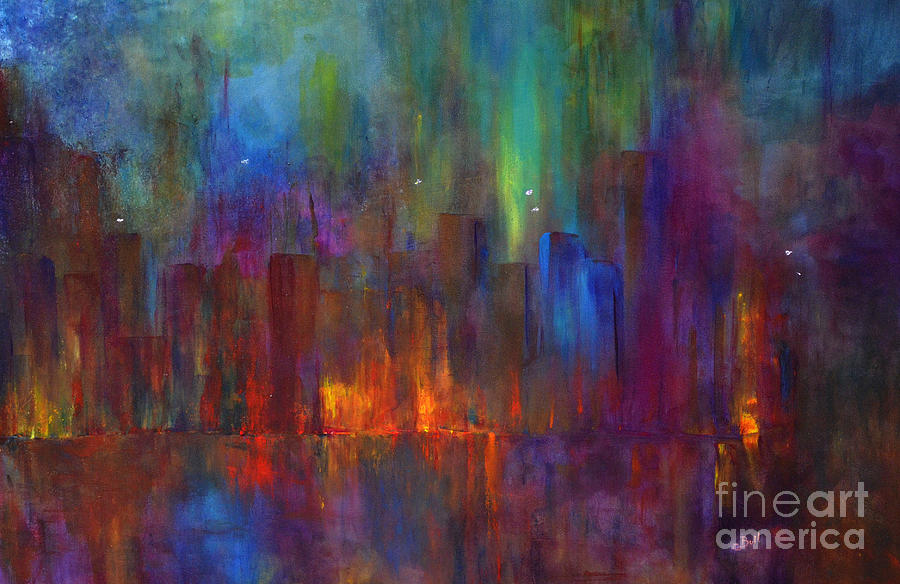 City Nights Painting by Claire Bull