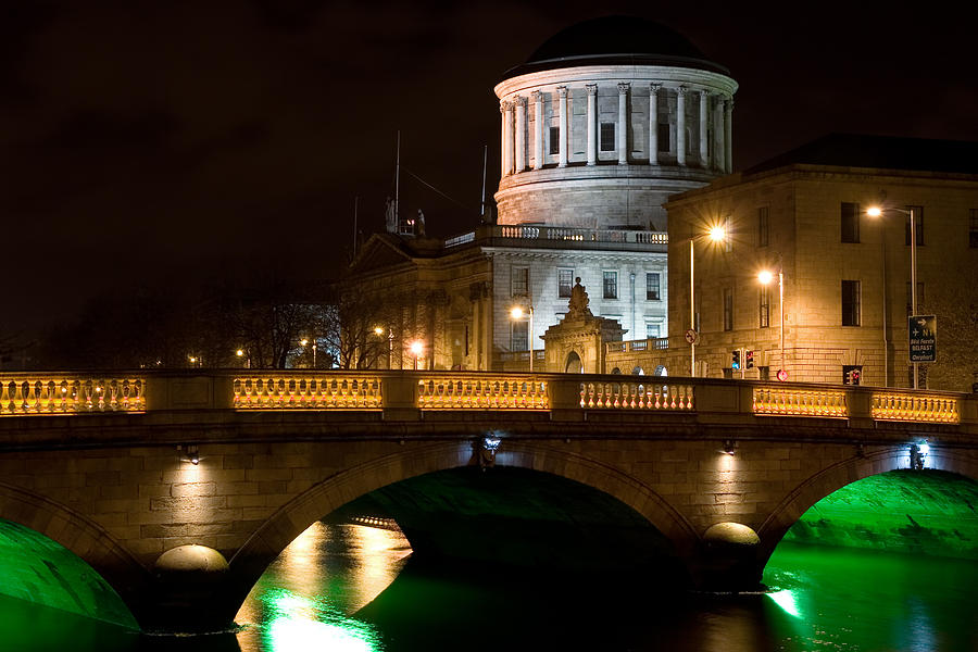 City of Dublin at Night in Ireland Photograph by Artur Bogacki
