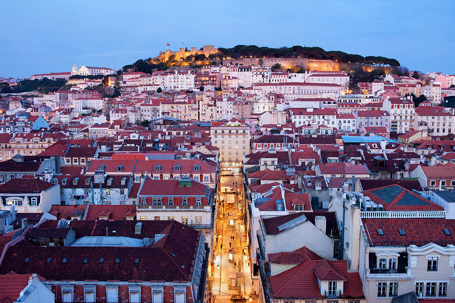 City of Lisbon at Dusk in Portugal Photograph by Artur Bogacki