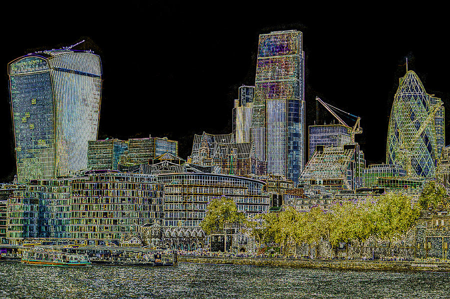 London Digital Art - City of London Art by David Pyatt