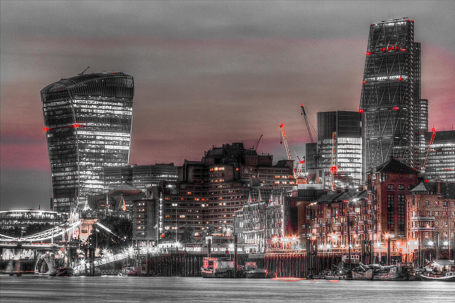 City of London at night Photograph by David Pyatt