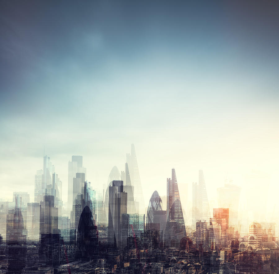 City Of London Multiple Exposure Photograph by Borchee