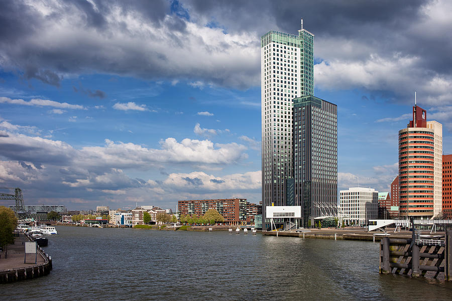 Skyscraper Photograph - City of Rotterdam in Netherlands by Artur Bogacki