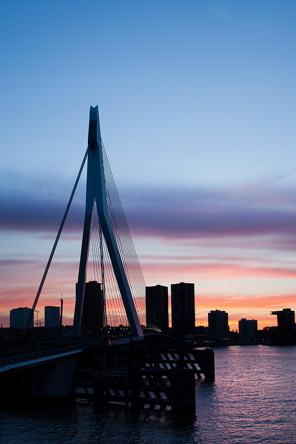 City of Rotterdam Skyline Silhouette Photograph by Artur Bogacki