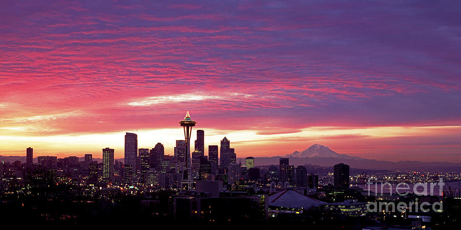 Seattle Photograph - City of Seattle skyline by King Wu
