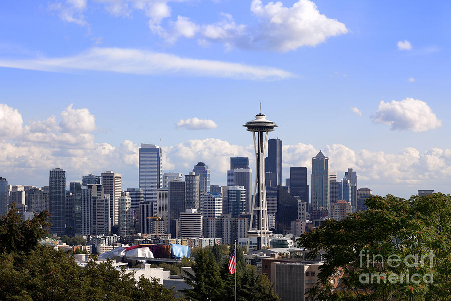 Seattle Photograph - City of Seattle Skyscraper by King Wu