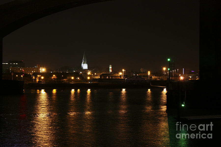City of Southampton at Night Photograph by Terri Waters
