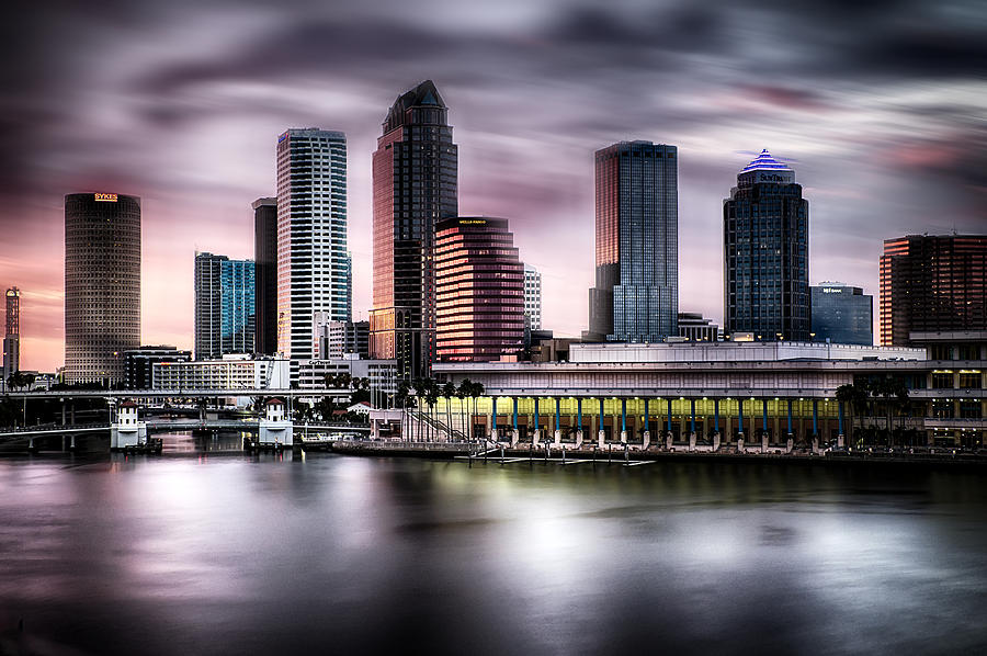 City of Tampa Skyline at Dusk in HDR Photograph by Michael White