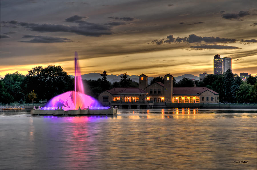City Park Fountain Sunset II Photograph by Stephen Johnson