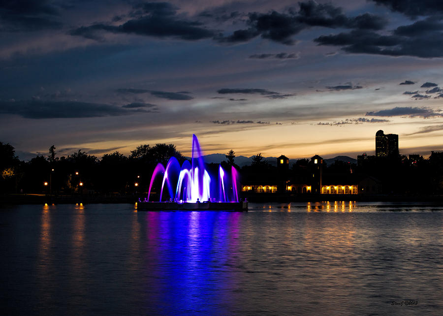 City Park Fountain Sunset III Photograph by Stephen Johnson
