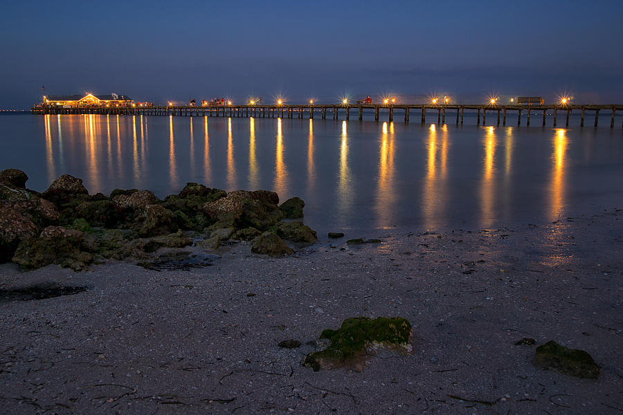 Anna Maria Photograph - City Pier at Night by Darylann Leonard Photography
