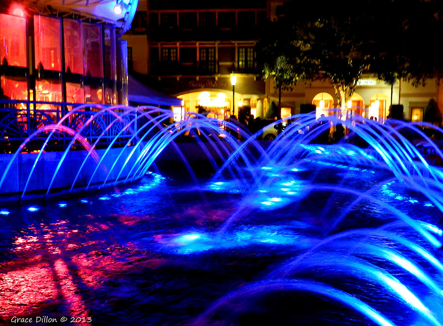 Fountain Photograph - City Place Fountains by Grace Dillon