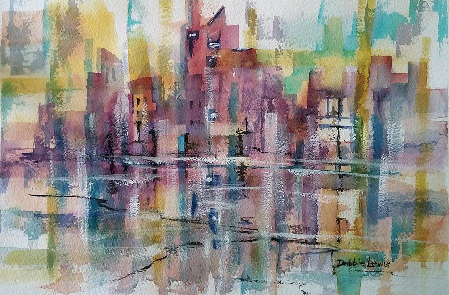 City Reflections Painting by Debbie Lewis