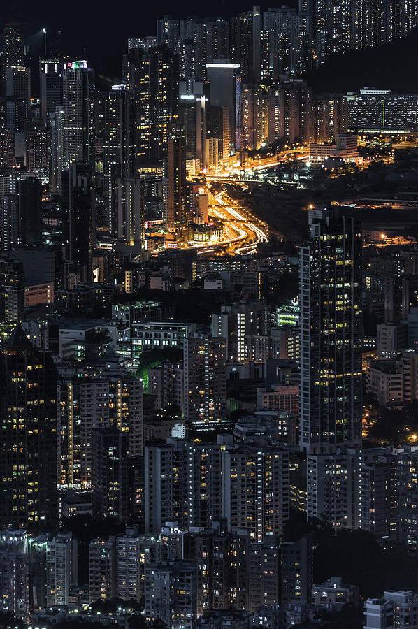 City Road Of Hong Kong City Photograph by Coolbiere Photograph