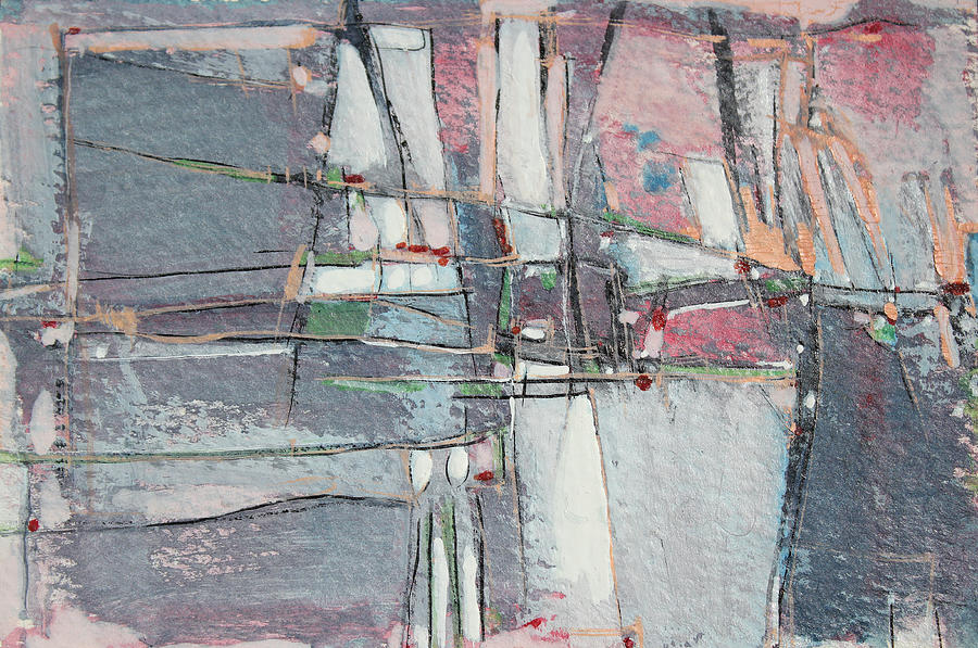 Abstract Expressionist Painting - City Sidewalks by Hari Thomas