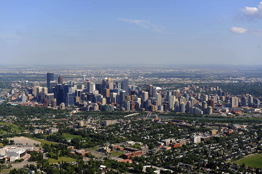 Skyline Photograph - City Skyline, Calgary by Bernard Dupuis
