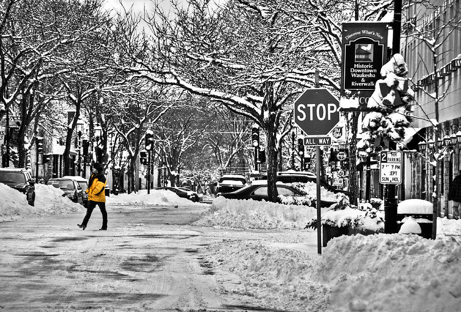 City Snowstorm Photograph by Deborah Klubertanz