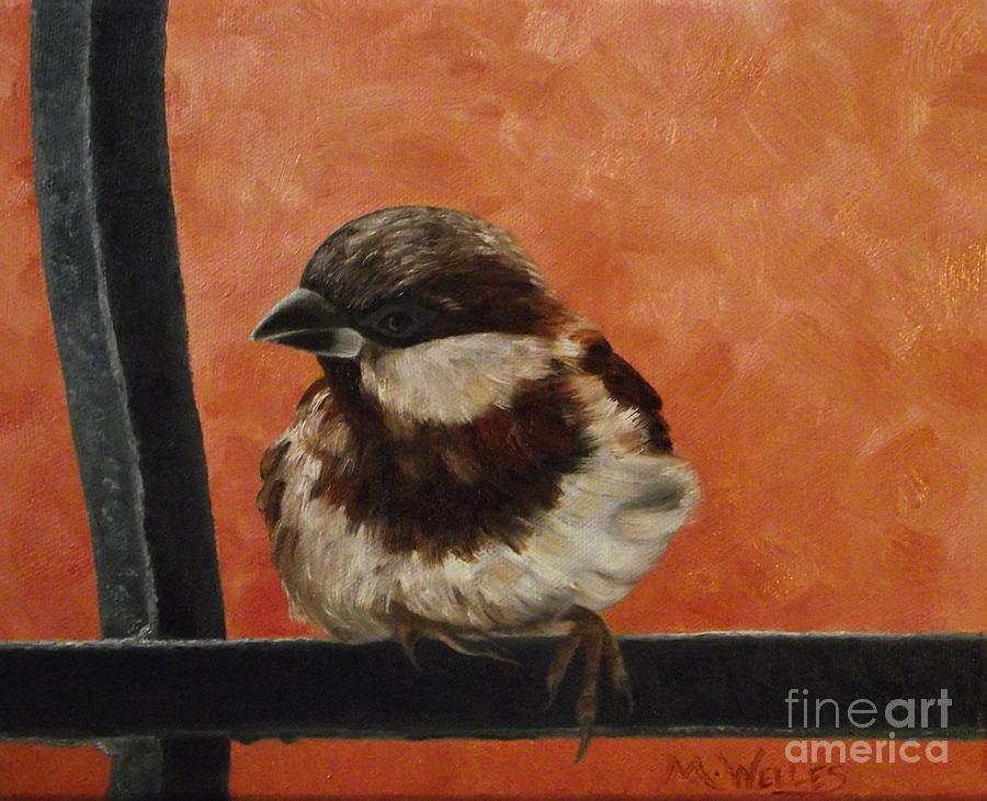 City Sparrow Study Painting by Michelle Welles
