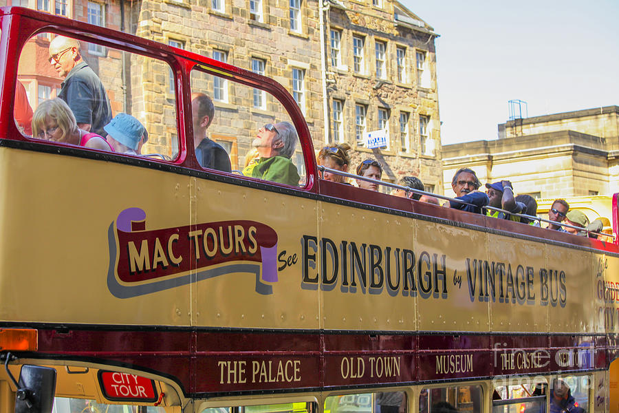 City tour in Edinburgh in vintage bus Photograph by Patricia Hofmeester