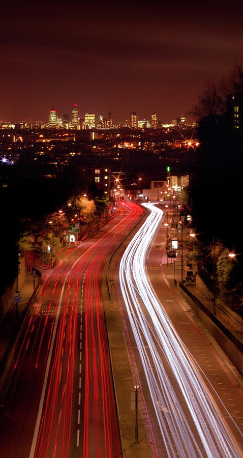 City Traffic At Night Photograph by Gustoimages/science Photo Library ...
