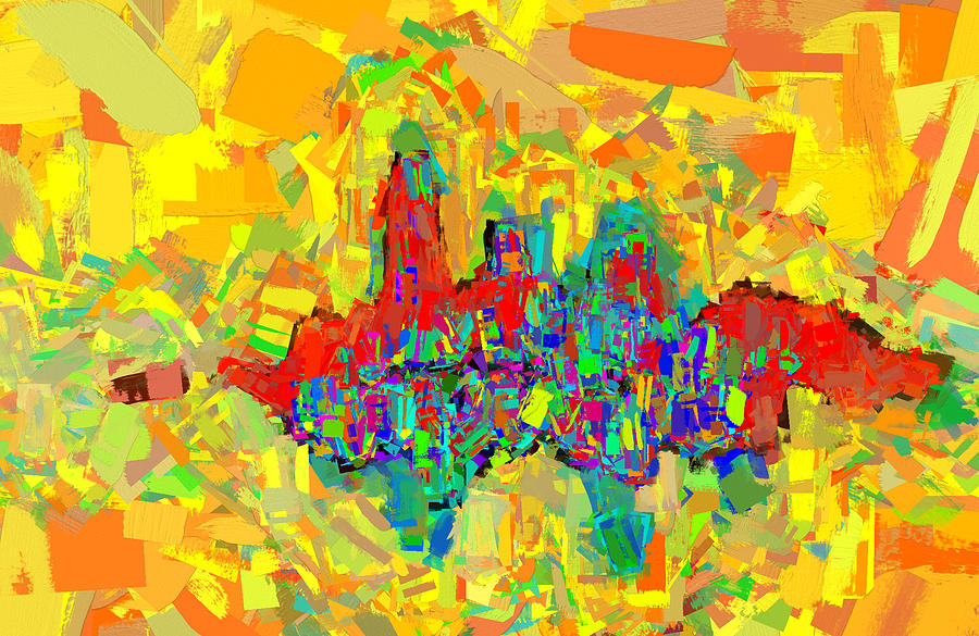 CityScape Abstract 1 Digital Painting Photograph by Rich Franco