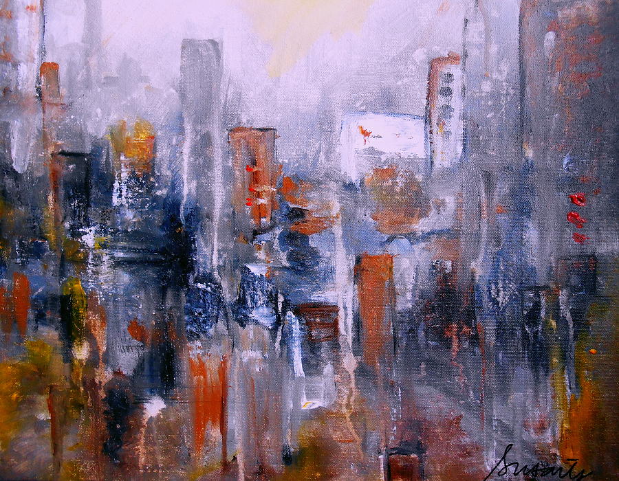 Cityscape Abstract Painting by Pristine Cartera Turkus