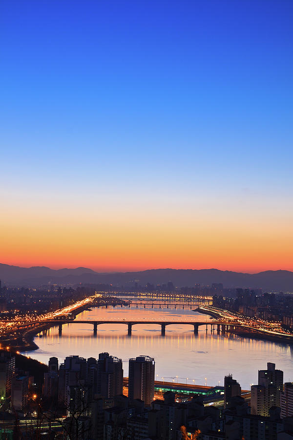 Cityscape Before Sunrise Photograph by Sungjin Kim
