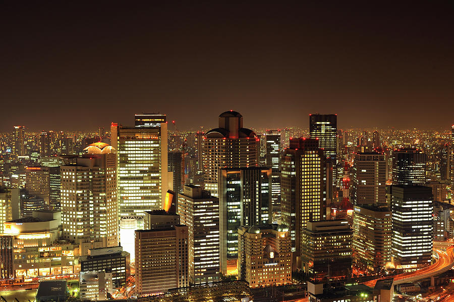 Cityscape Of Osaka At Night, Japan Photograph by Yagi Studio