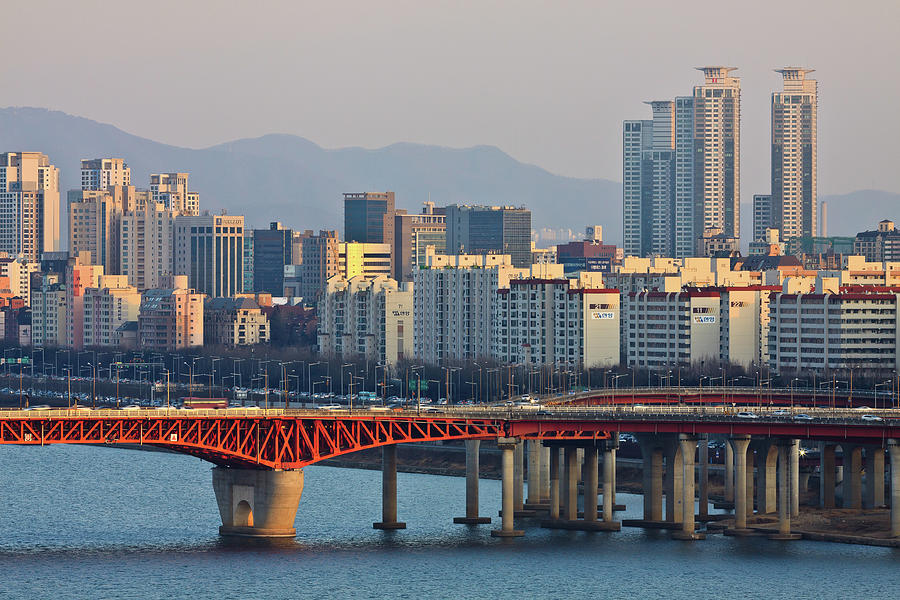 Cityscape Of Seoul With Bridge Photograph by Sungjin Kim