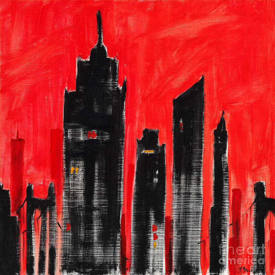 Chicago Painting - Cityscape Red by Paul Brent