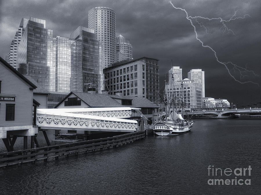 Cityscape Storm Photograph by Gina Cormier