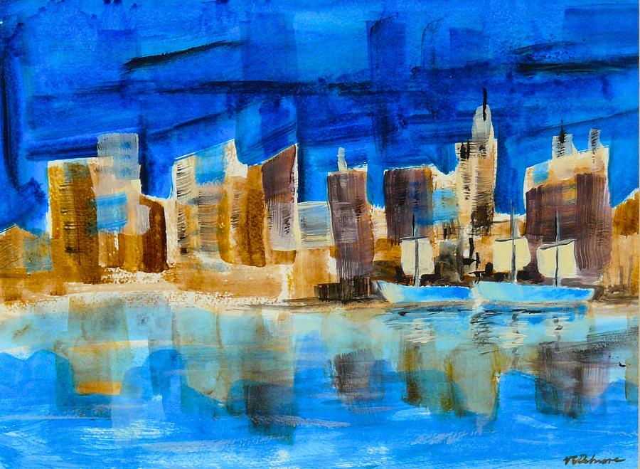 Cityscape Painting by Vic Delnore