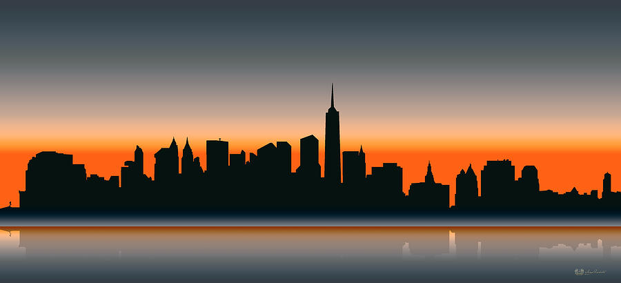 Cityscapes - New York Skyline - Twilight Digital Art by Serge Averbukh