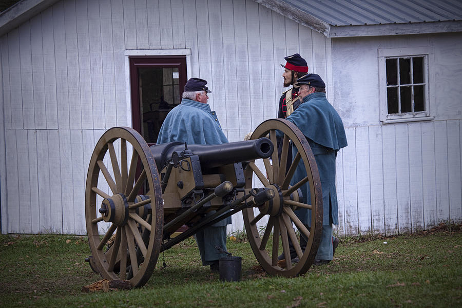 Civil War Cannon Crew Reenactors Photograph by Randall Nyhof