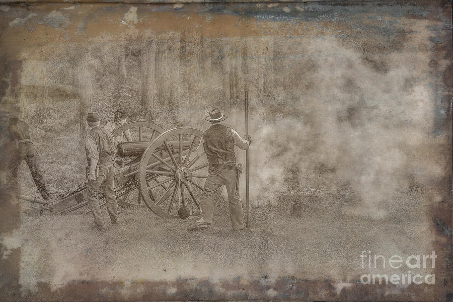 Civil War Cannon Firing Digital Art