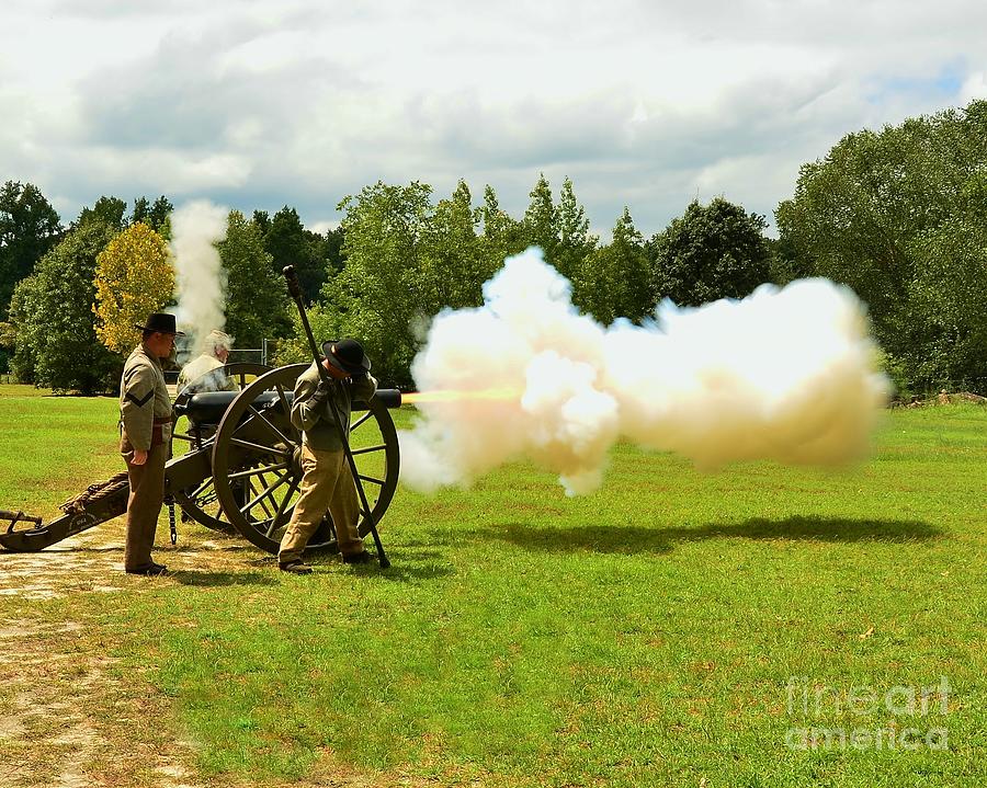 Civil War Canon Firing Photograph