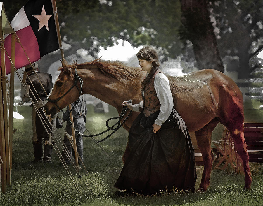 Horse Photograph - Civil War Re-Enactment Camp by Jim Painter