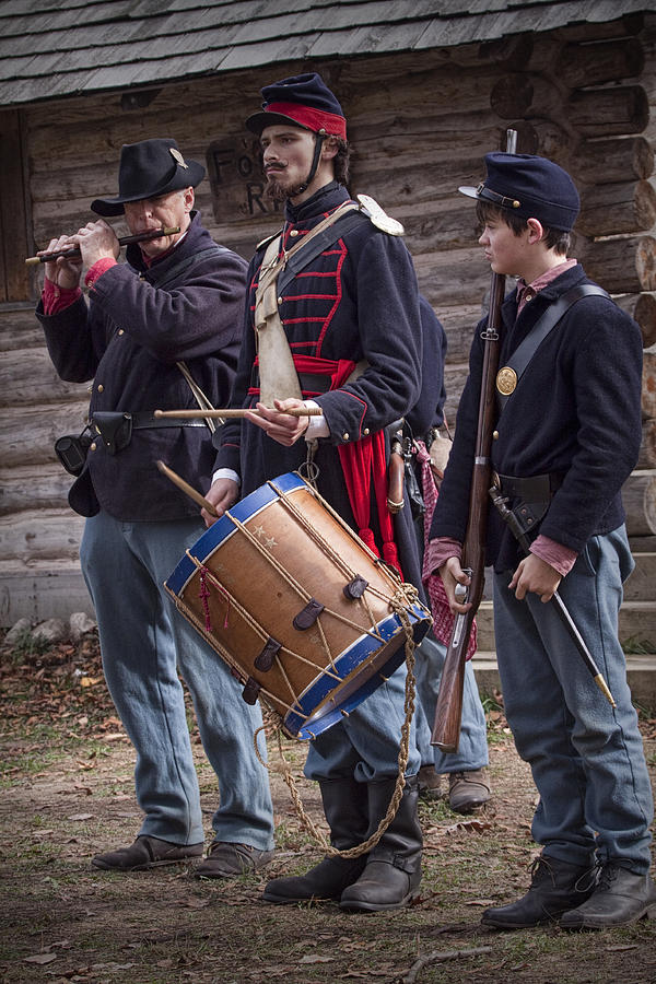 Civil War Reenactors with drum and fife Photograph by Randall Nyhof