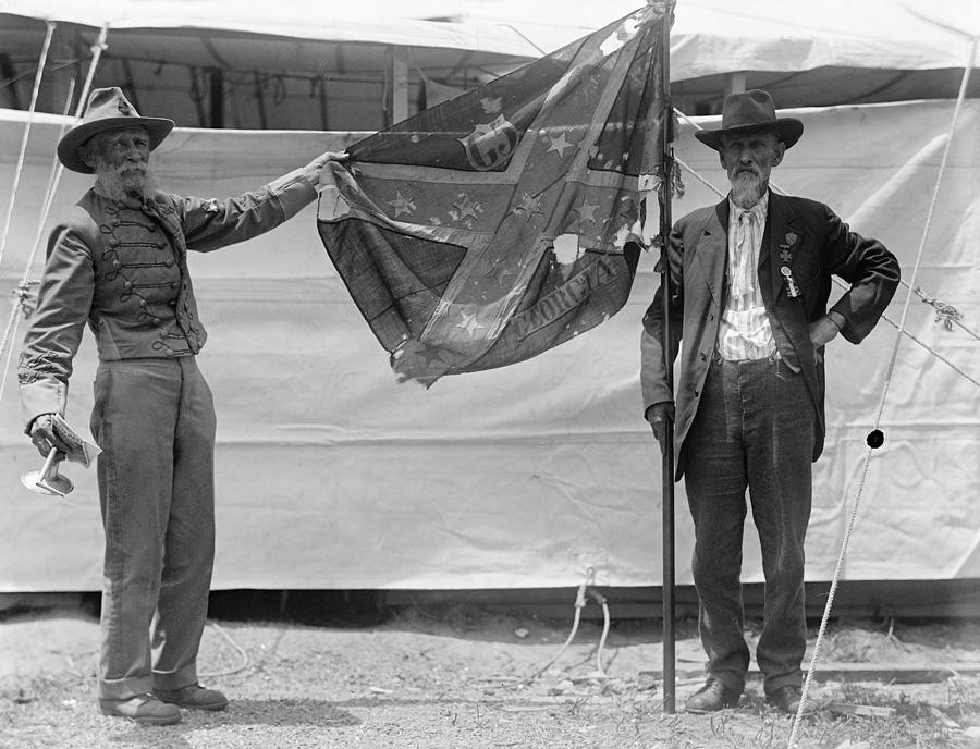 Flag Painting - Civil War Reunion, 1917 by Granger