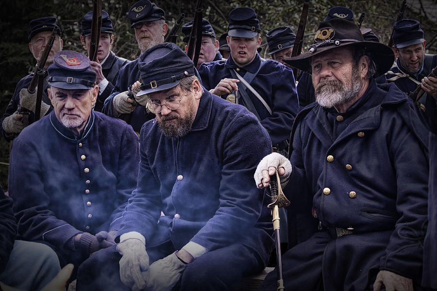 Civil War Union Troop Reenactors Photograph by Randall Nyhof