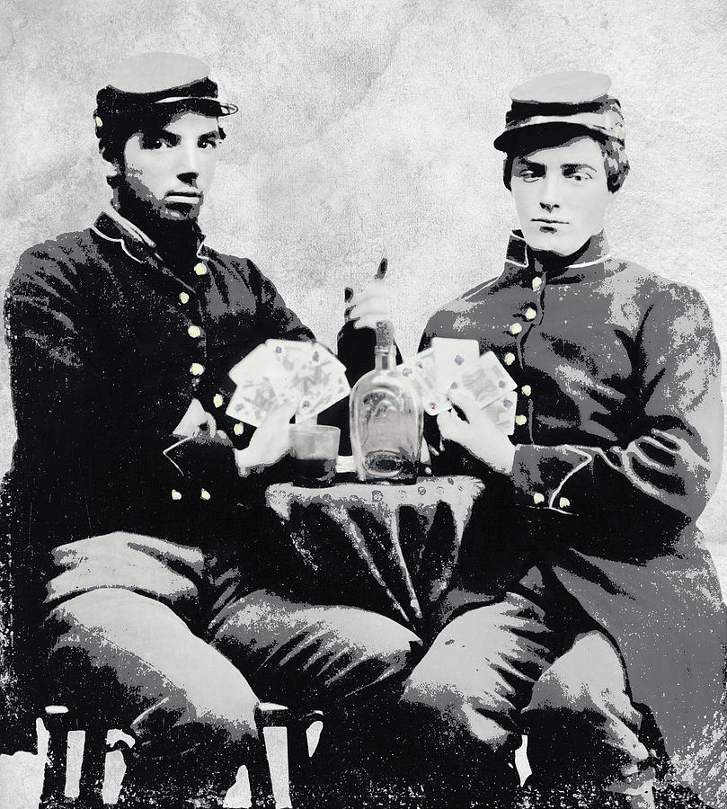 Civil War Whiskey And Cards C. 1863 Photograph by Daniel Hagerman