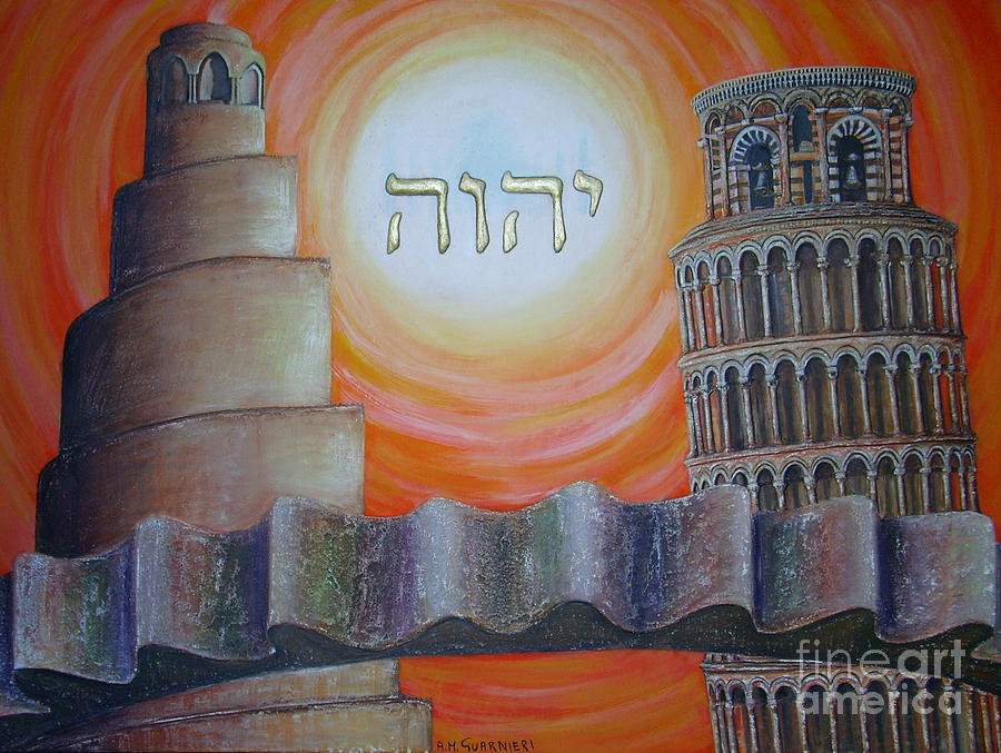 Civilization Painting - Civilization in search of the sky by Anna Maria Guarnieri Civilization Painting - Civilization in search of the sky by Anna Maria Guarnieri