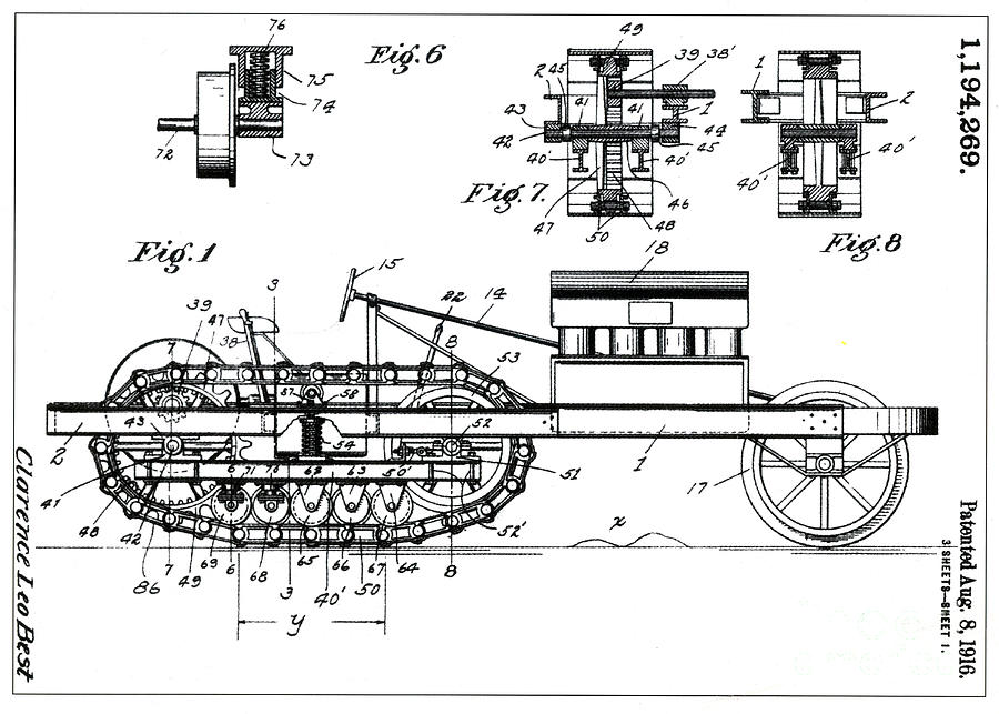 Science Photograph - Cl Best Crawler Patent 1916 by Science Source