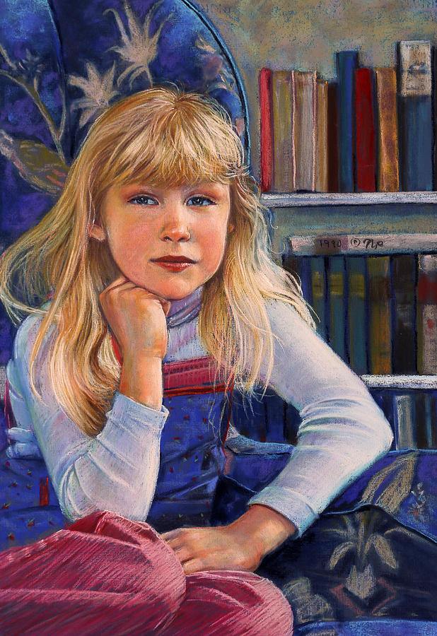 Girl in Wingback Chair Painting by Nick Payne