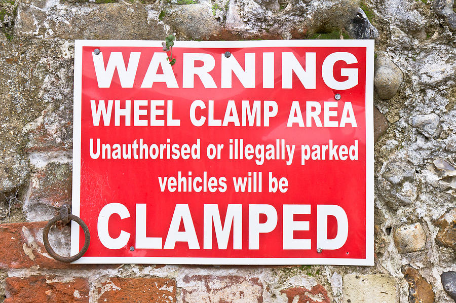 Sign Photograph - Clamping sign by Tom Gowanlock