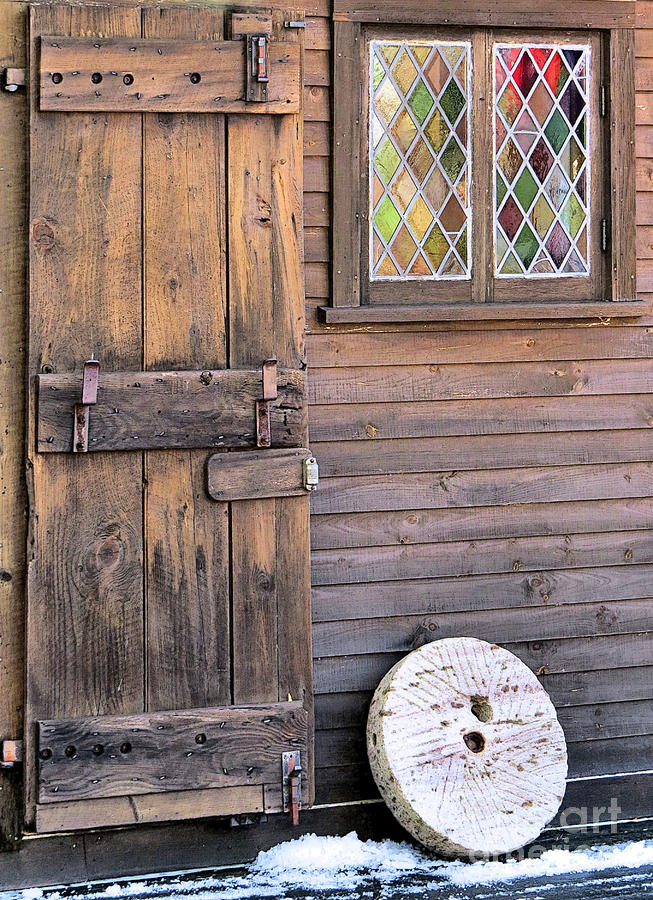 Clapboard and Stained Glass Photograph by Janice Drew