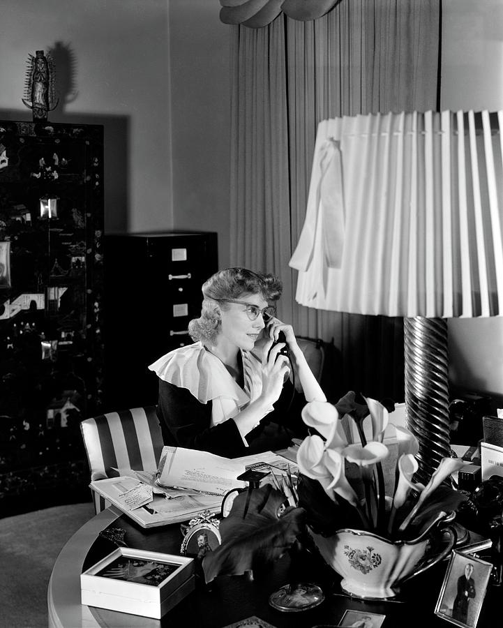 Clare Boothe Luce At Her Desk Photograph By Horst P Horst Fine Art